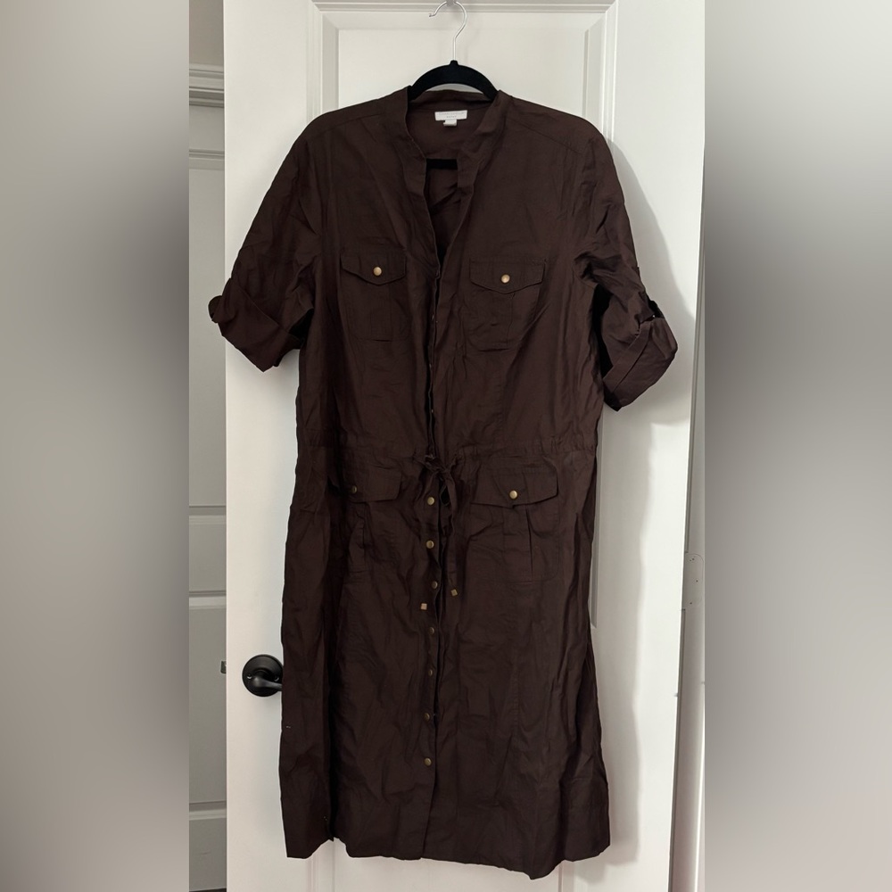 Charter Club Dark Brown Utility Jacket dress